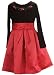 Clearance Black Velvet Long Sleeve Red Satin Holiday Dress ~ 2T to 6X ~ Immediate Shipment for Christmas