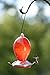 Hummingbird Feeder by Grateful Gnome - Large Hand Blown Stained Glass Feeder for Garden, Patio, Outdoors, Window with Accessories S-Hook, Ant Moat, Brush - 20 fl oz, Red Egg Design