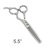 Harutake Professional Hair Cutting Scissors Shears Barber Thinning 5.5 6.5 Bamboo Handler+ Hidden Tension Screw with Light Blue Crystal
