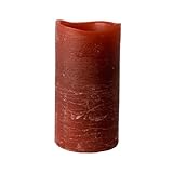 Enjoy Lighting 372632 Burgundy Distressed Pomegranate Passion Scented Wax LED Pillar Candle, 3-Inch by 6-Inch