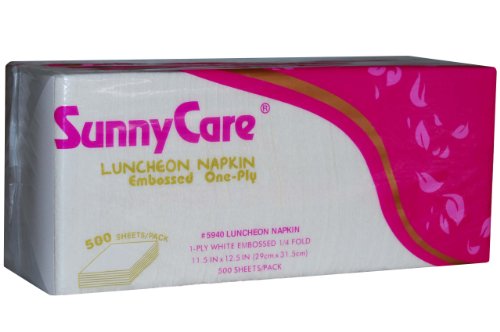 Sunnycare #5940 Premium Luncheon Napkin Embossed One-ply 1/4 Fold 11.5