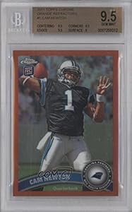 Cam Newton BGS GRADED 9.5 Carolina Panthers (Football Card) 2011 Topps Chrome Retail Orange Refractor #1
