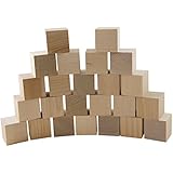 1.5" Natural Unfinished Hardwood Craft Wood Blocks By Woodpeckers&reg; - Set of 24 Wooden Cubes (1 1/2 Inch)