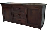 Homescapes Mangat Large Sideboard ,100% Mango Wood Furniture , Walnut Shade. 160x 45x75cm