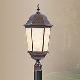 Hamilton - 1 Light Large Outdoor Post Lamp Lighting Fixture - Moroccan Gold Bronze - Iced Champagne Glass - B5579