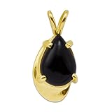 Black Coral Pendant in 14K Yellow Gold