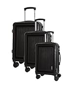 Platinium Set de 3 trolleys rígidos Torquay (Negro)