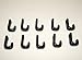 J-Hook, Bungee Lashing Hook for Kayak, Paddle Board, Canoe 10 Piece Set