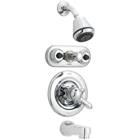 Click here to buy Delta 1848-74Innovations Pressure Balance Jetted Shower and Bath Faucet with Dual-Spray... by Delta Faucet.
