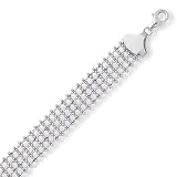 14k White Bead Design Bracelet - 7.25 Inch