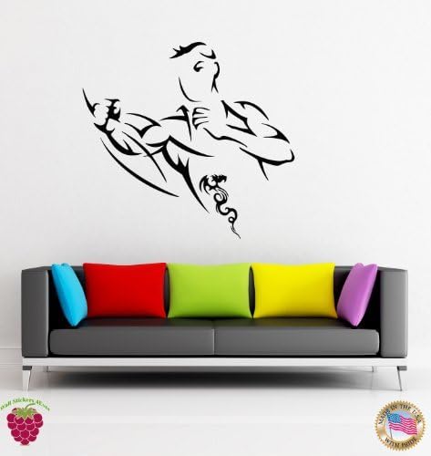ChrisGDodge Wall Sticker Home Decor Wall Stickers Mix Martial Arts Fighter Muai Thai Punch zi