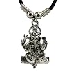 White Metal Ganesh Pendant in Black String