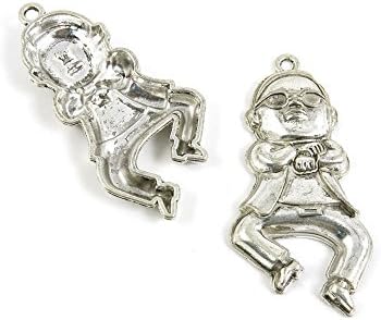 110 Pieces Antique Silver Plated Tone Jewelry Making Charms Findings Wholesale Supplier Bulk Lots Pendant U5BD0 Psy Style Gentleman