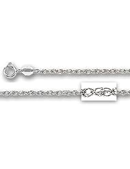 14K White Gold Carded Rope Chain (Width 0.7mm)