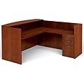 Offices To Go OTGLAYOUTJADCL Reception Desk Center, Desk, Return, File, 42"H x 78-3/4"W x 71"L, American Dark Cherry
