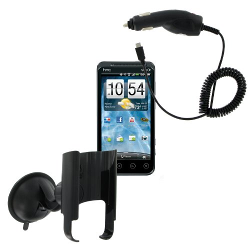 Kit Kfz Navi-Pack mit Multi Oberfl&auml;chen Saughalter und Kfz-Ladeger&auml;t f&uuml;r HTC Evo 3D - Schw Preisvergleich
