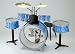 Toys : Bontempi BLUE 7 Piece First/Starter Drum Set complete with Stool