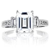 Norah's Engagement Vintage Rings - Emerald Cut CZ - 9
