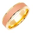 18K Two Tone Rose and Yellow Gold Wedding Band Width 6.5mm