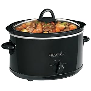 Crock-Pot SCV400B 4-Quart Oval Manual Slow Cooker, Black