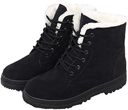Korean female winter boots, flat boots casual short boots vintage boots and bare 7.5B(M)US Black