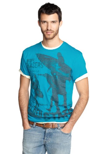 edc by ESPRIT Herren T-Shirt 052CC2K010, Gr. 46 (S), Beige (california blue 402) Preisvergleich