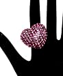 Big Bling Hot Pink Crystal & Black Heart Fashion Ring With Adjustable Rolex Back & Ring Boxed