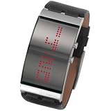 Diesel Watches Men's Black SBA Scrolling LED Digital Black Dial Watch