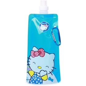 HELLO KITTY Anti-Bottle - Cartoon Foldable Water Bottle - 480 ML (16OZ) FOLDING BOTTLE - ECO FRIENDLY and REUSABLE - BPA FREE - Folds, Rolls or Flattens when empty - SPACE SAVER - Washable, reusable, foldable, attachable, identifiable and freezable! - Great for School, Sports or other Outdoor activities! - Ideal Gift for a Hello Kitty Fan!