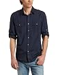 Calvin Klein Jeans Mens Solid Long Sleeve Military Shirt