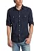 Calvin Klein Jeans Men's Solid Long Sleeve Military Shirt