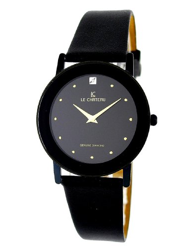 Le Chateau Men's 5094MWD_GUNCASE Slim Collection Gun Case and Genuine Diamond Watch