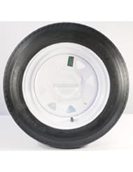 TWO TRAILER TIRES & RIMS 4.80-12 480-12 4.80 X 12 12" LRB 5LUG WHEEL WHITE SPOKE