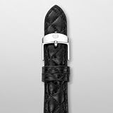 MICHELE 20mm Black Quilted Calf Skin Leather Strap