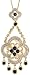 14k Gold 18 in. Box Chain & 2 in. (51mm) tall Clover Flower Pendant, w/ 0.36 Carat Brilliant Cut Diamonds & 1.25 Carats Brilliant Cut Blue Sapphire Stones