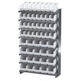 Akro-Mils APRSAST00 WHITE Single Sided Pick Rack with 32 30040 and 20 30090 White Shelf Max Bins