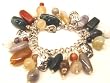 Chic Wrists Bold Bracelet Big Polished Stones and Metal Tiger Bracelet with FREE Earrings