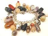 Chic Wrists Bold Bracelet Big Polished Stones and Metal Tiger Bracelet with FREE Earrings