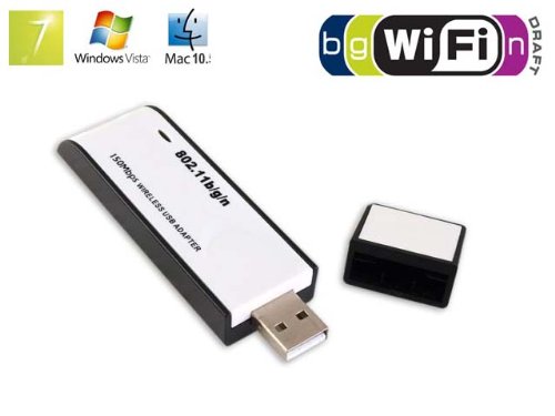 WiFi Wireless IEEE 802.11N/G/B WLAN 150Mbps Network Adapter USB2.0 Wireless Lan USB Adapter for Laptop Noteook Desktop PC Suport Vista/Windows 7(32bit & 64bit)/Linux