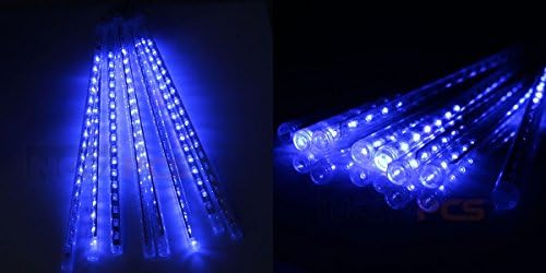 8*30cm Tube 144 LEDs Blue Meteor Shower Rain Lights Waterproof String for Xmas, Wedding Party, night entertainment
