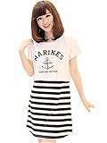 【TPGROWIN】 マタニティ ウェア ワンピース ブラウス セット 授乳口付き 授乳服 ボーダー プリント カジュアル 森ガール 出産 外出着 妊婦服 (M, ブラック)