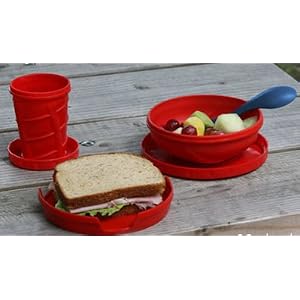 Flatterware Combo Set Collapsible Bowl Plate and Cup-Made of PBA FREE Plastic