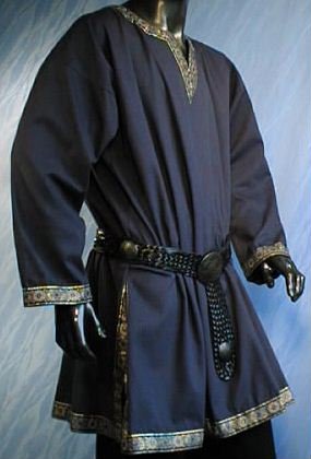 MITTELALTER EDELMANN TUNIKA BURGFEST RITTER GOTHIC GR- M-XXL-1450 blau