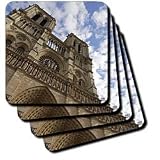 Paris France, Notre Dame Cathedral - Set Of 4 Coasters - Soft
