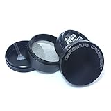 Chromium Crusher Black 4 Piece Tobacco Spice Herb Grinder - Pick Your Size (2.5")