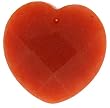 Red Aventurine 33mm Faceted Heart Pendant with 2mm Hole - Set of 3