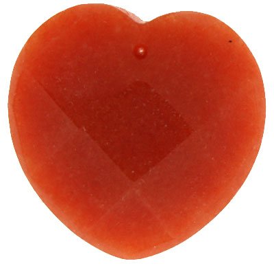 Click here to buy Red Aventurine 33mm Faceted Heart Pendant with 2mm Hole - Set of 3 by Toltec Trading Company.