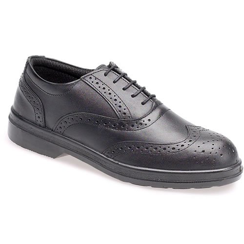 Capps LH707 Leather Black Lace Brogue Safety Shoe With Antistatic Sole