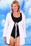 Drawstring Tie Tunic Cover Up - Women's Swimsuit Plus Size Swimsuit