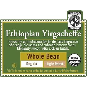 Green Mountain Coffee Roasters Organic Coffee Ethiopian Yirgacheffe Whole Bean 10 oz.